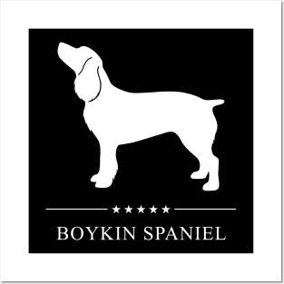 Boykin Spaniel Dog White Silhouette Posters and Art